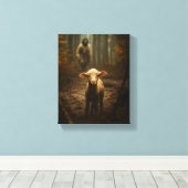 De Goede Herder en het Verloren Schaap Canvas Afdruk (Insitu (Houten vloer))