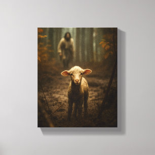 De Goede Herder en het Verloren Schaap Canvas Afdruk