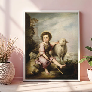 De goede herder, Esteban Murillo Poster