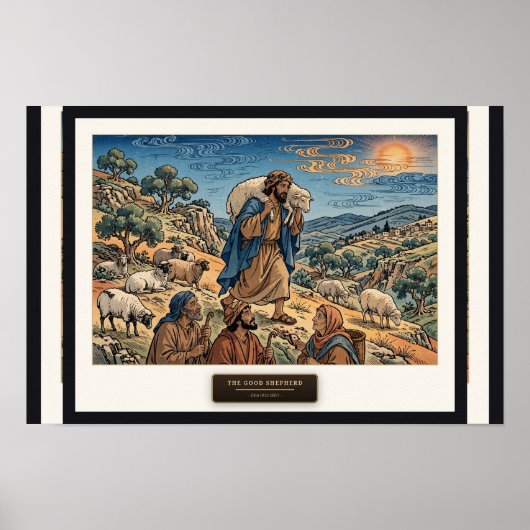 De Goede Herder — Ukiyo-e Poster (Voorkant)