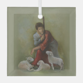 De goede herdersievriendelijke organisatie glas ornament