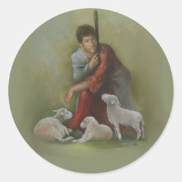 De goede herderstaarster ronde sticker
