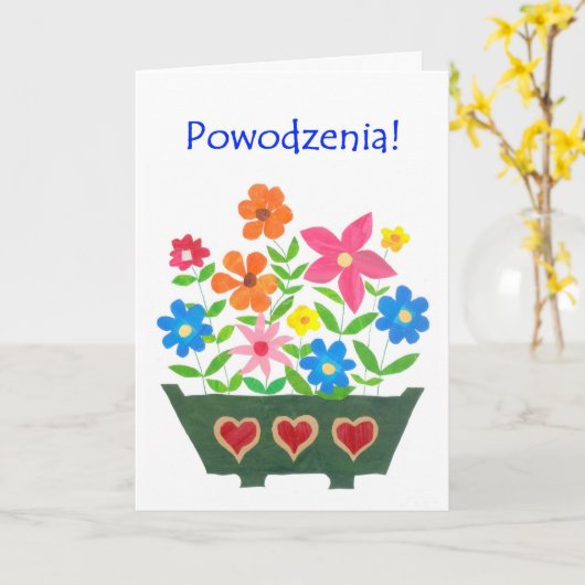 De goede Kaart van het Geluk, Poolse Groet - (Gele Bloem)