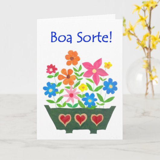 De goede Kaart van het Geluk, Portugese Groet - (Gele Bloem)