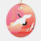 De goede Kranen van het Geluk Keramisch Ornament (Links)