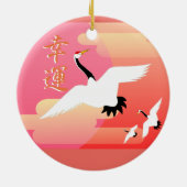 De goede Kranen van het Geluk Keramisch Ornament (Achterkant)