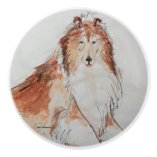 De goede, oude hond keramische knop (Voorkant)