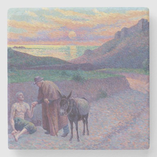 De Goede Samaritaan Stenen Onderzetter (Voorkant)