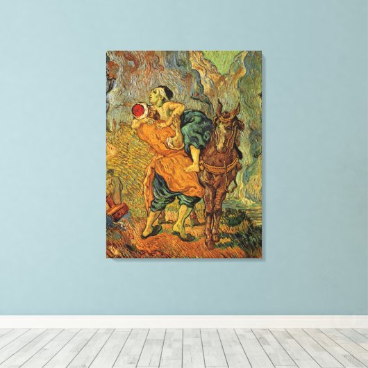 De goede Samaritaan van Vincent van Gogh Canvas Afdruk (Insitu (Houten vloer))