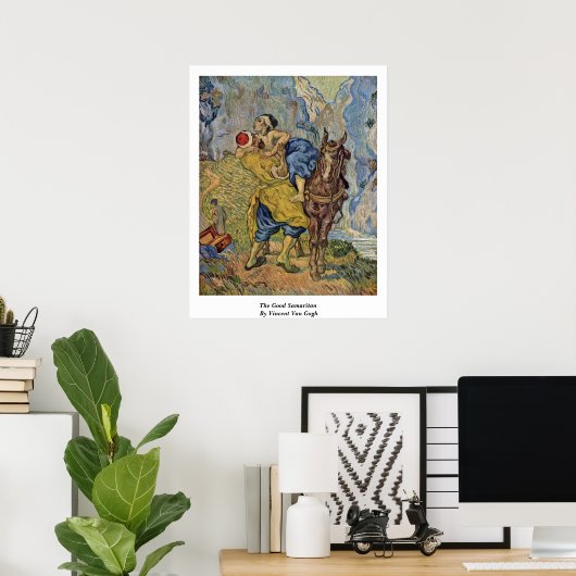 De goede Samaritaan van Vincent Van Gogh Poster (Thuiskantoor)