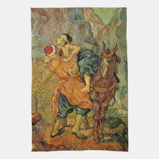 De goede Samaritaan van Vincent van Gogh Theedoek (Verticaal)