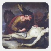 De Goede Samaritaan Vierkante Sticker (Voorkant)