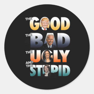 De goede Trump de slechte Biden de goede de slecht Ronde Sticker