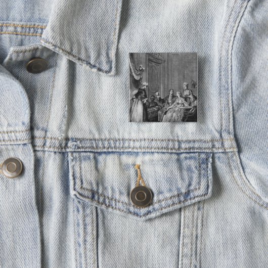 De goede vooromen vierkante button 5,1 cm (In situ)