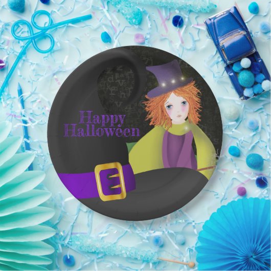 De Goede Witch en haar Pet Papieren Bordje (Feest)