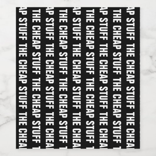 De goedkope dingen zwart en wit wijn etiket (Enkel label)