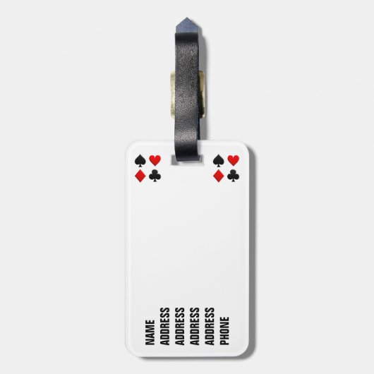 De gokkende Kostuums van Kaarten Bagagelabel (Achterkant verticaal)