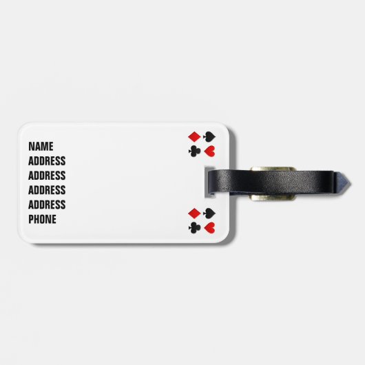 De gokkende Kostuums van Kaarten Bagagelabel (Achterkant horizontaal)