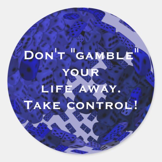 De gokkers dobbelen cadeaus ronde sticker (Voorkant)