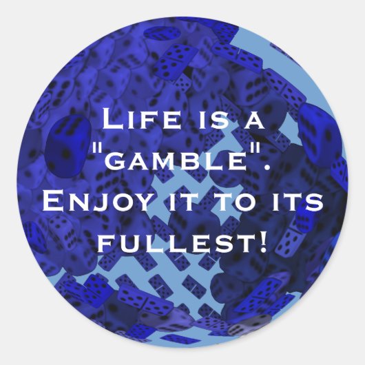 De gokkers dobbelen cadeaus ronde sticker (Voorkant)