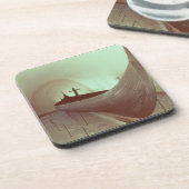 De Gokstad-beug (hout) Drankjes Onderzetter (Linkerzijde)