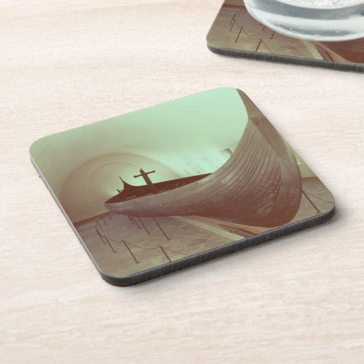 De Gokstad-beug (hout) Drankjes Onderzetter (Linkerzijde)