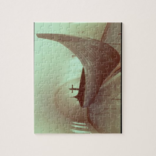 De Gokstad-beug (hout) Legpuzzel (Verticaal)