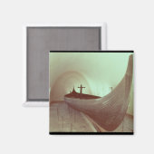 De Gokstad-beug (hout) Magneet (Voorkant / Achterkant)