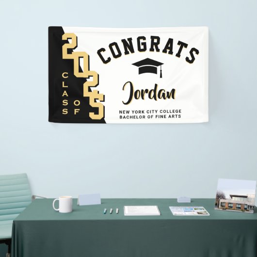 De Golden Black Afstuderen Class van 2025 Spandoek (Beurs)