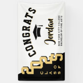 De Golden Black Afstuderen Class van 2025 Spandoek (Verticaal)