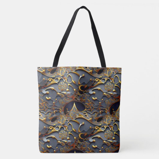 De Golden Black Arabesque Canvas tas (Voorkant)