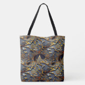 De Golden Black Arabesque Canvas tas (Achterkant)