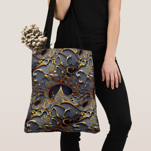 De Golden Black Arabesque Canvas tas (Dichtbij)