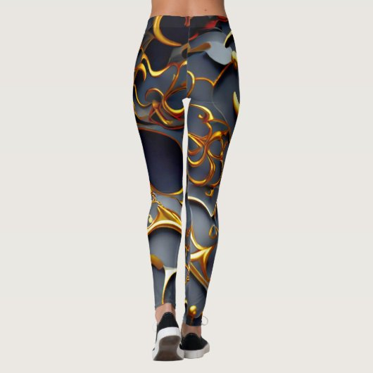 De Golden Black Arabesque Leggings (Achterkant)