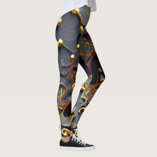 De Golden Black Arabesque Leggings