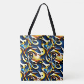 De Golden Blue Arabesque Canvas tas (Voorkant)