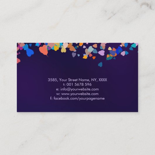 De Golden Bodhi boom - kleurrijke bladeren Visitekaartje (Achterkant)