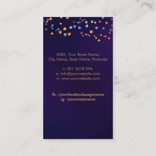 De Golden Bodhi boom - kleurrijke bladeren Visitekaartje (Achterkant)