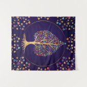 De Golden Bodhi boom - kleurrijke bladeren Wandkleed (Voorkant (horizontaal))