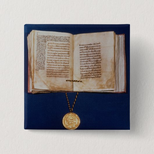 De Golden Bull van Charles IV Vierkante Button 5,1 Cm (Voorkant)
