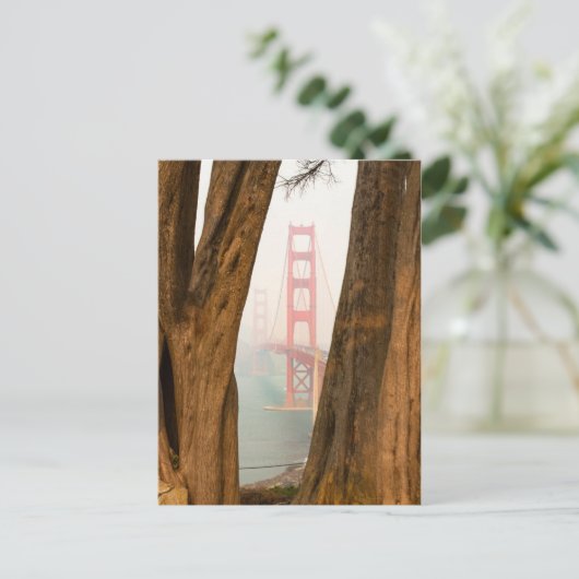 De Golden Gate Bridge | Bomen uit Uitzicht over de Briefkaart (Staand voorkant)
