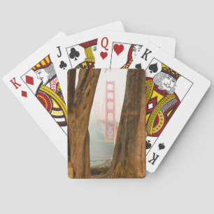 De Golden Gate Bridge   Bomen uit Uitzicht over de Pokerkaarten