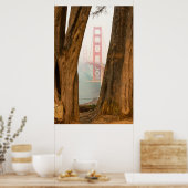 De Golden Gate Bridge | Bomen uit Uitzicht over de Poster (Keuken)