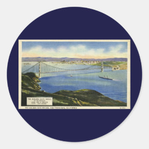 De Golden Gate Bridge Briefkaart Ronde Sticker
