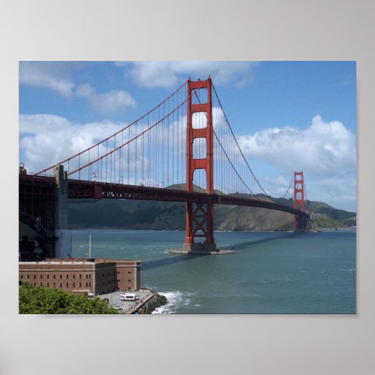 De Golden Gate Bridge in Frisco Poster (Voorkant)