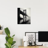 De Golden Gate Bridge in verbluffend zwart-wit Poster (Thuiskantoor)