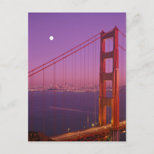 De Golden Gate Bridge kort na zonsondergang, Briefkaart