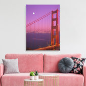 De Golden Gate Bridge kort na zonsondergang, Canvas Afdruk (Insitu (Woonkamer))