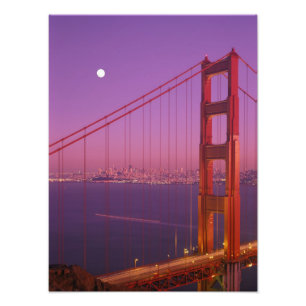 De Golden Gate Bridge kort na zonsondergang, Foto Afdruk