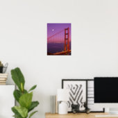 De Golden Gate Bridge kort na zonsondergang, Poster (Thuiskantoor)